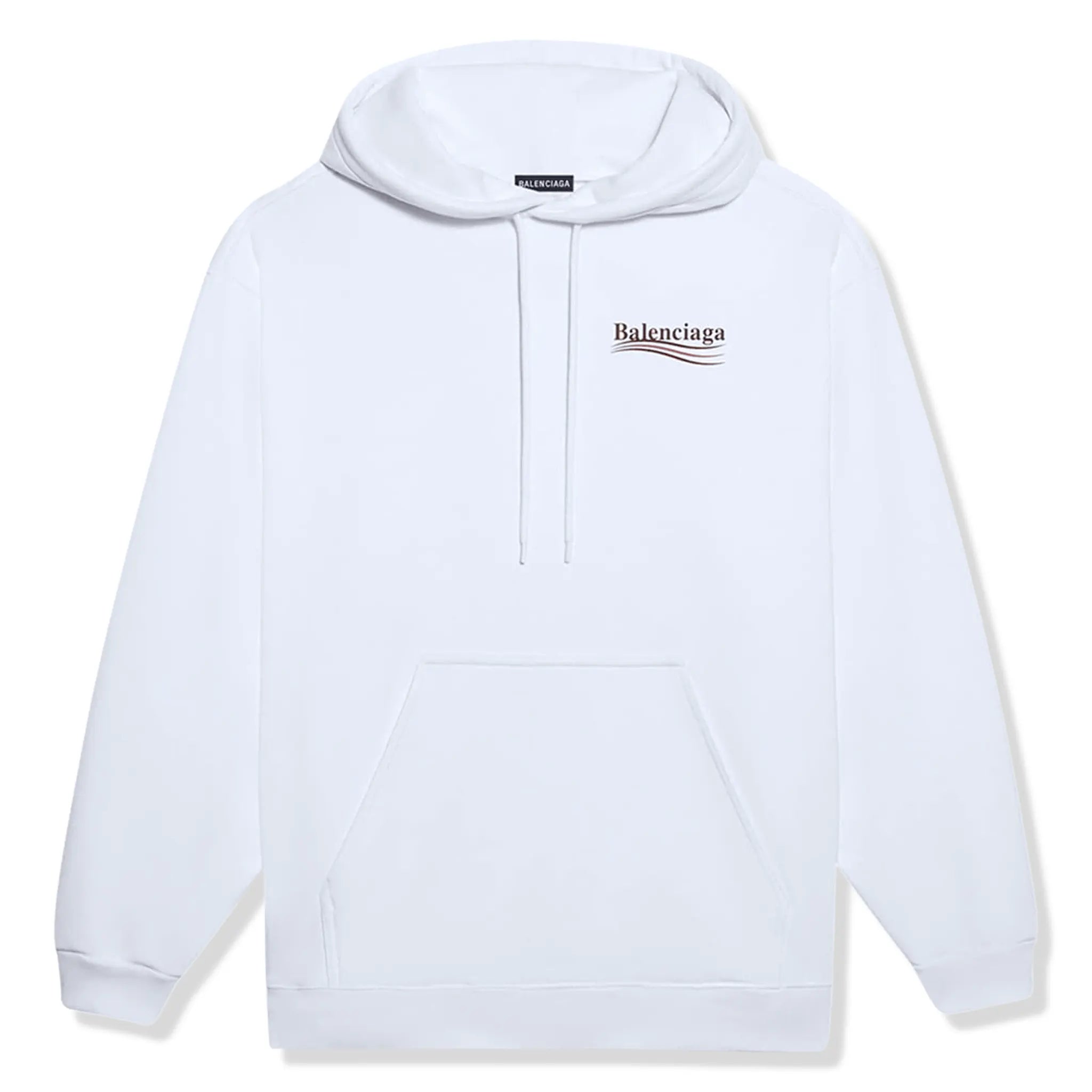 Front View of Preloved - Balenciaga Political Campaign Logo White Hoodie